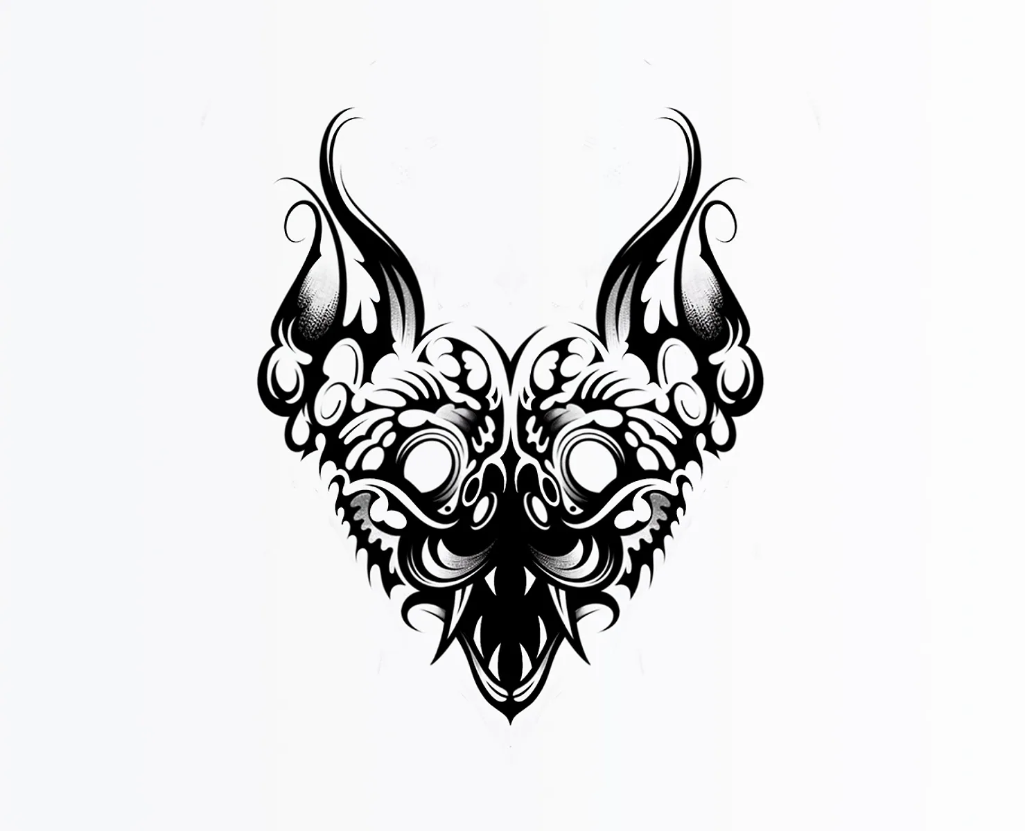 Bat flash tattoo design by Si Scott